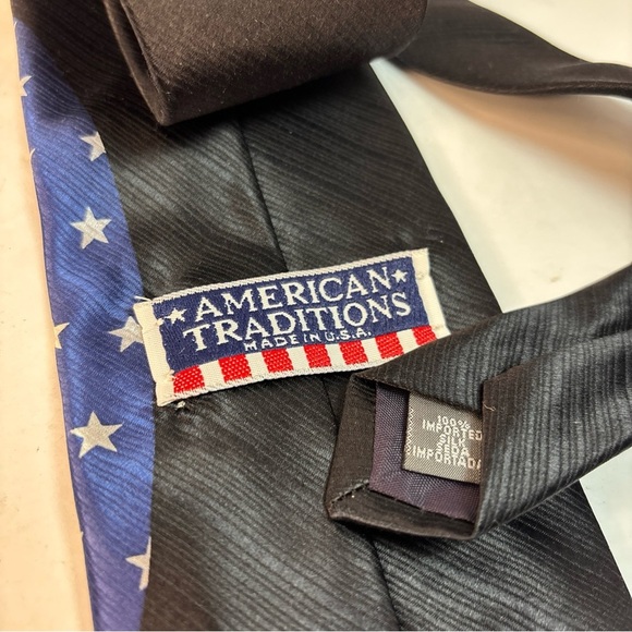 American US Flag Neck Tie Imported Silk American Traditions Made in USA - Picture 2 of 3